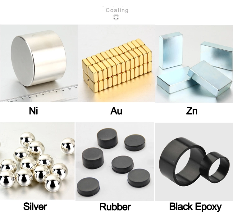 Rare Earth Nickel/Ni-Cu-Ni/Zn/Silver/Copper/Epoxy Coated Block Neodymium Customized Shape Magnet N52 Magnetic Material